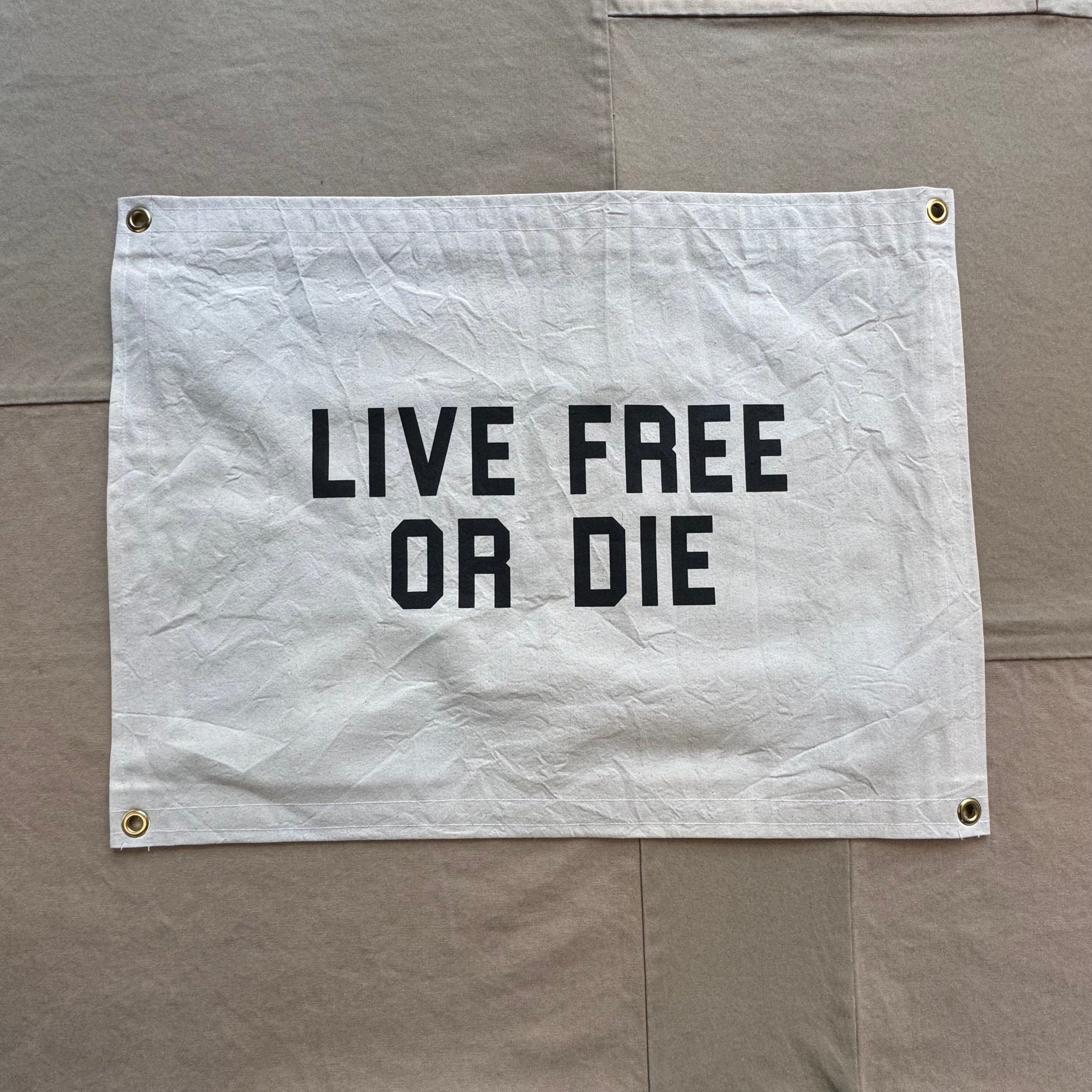 Live Free or Die Canvas Camp Flag - Thumbnail 3