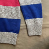 Cotton Rugby Stripe Marled Henley Sweater, Beige