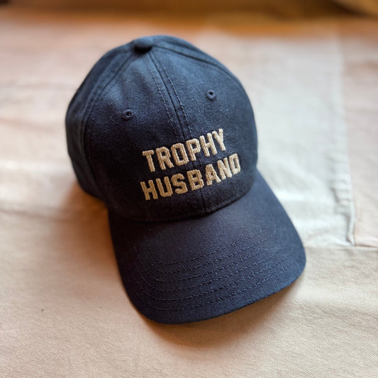 Trophy Husband Needlepoint Cap, Black