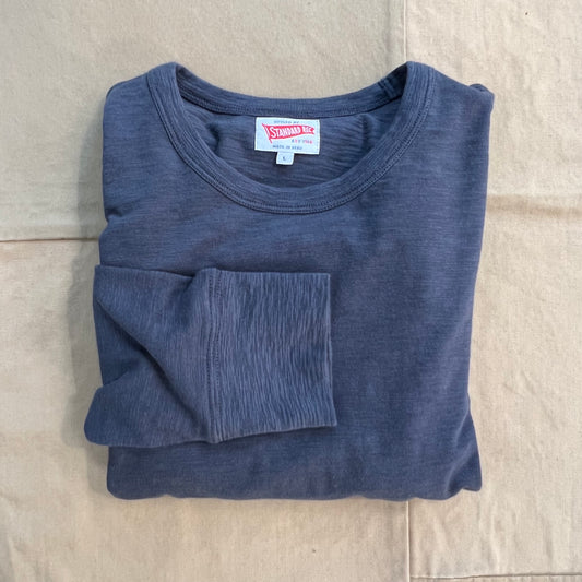 Long-Sleeve Heather T-shirt, Washed Navy
