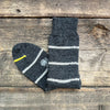 Pinstripe British Wool Socks, Charcoal