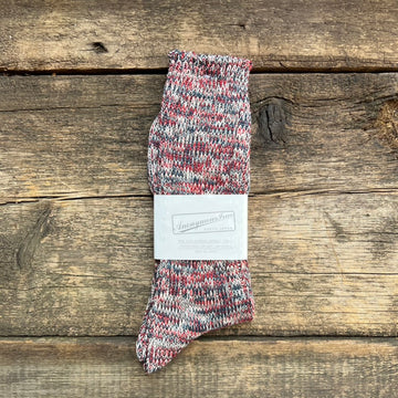5 Color Mix Crew Sock, Red