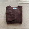 Donegal Wool Crewneck Sweater, Brown Speckled