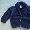 Kid Shawl Collar Indigo Cardigan