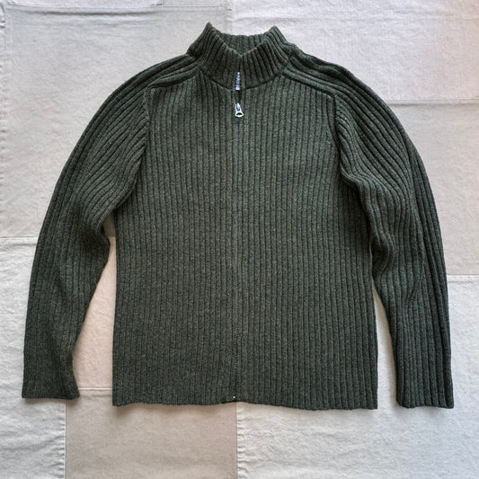 Ribbed Knit Track Jacket, Moss