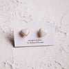 Heart Stud Earrings, White