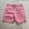 Bermuda Fringed Canvas Shorts, Garment Dyed Dark Pink