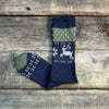 Holiday Deer Crew Socks, Navy