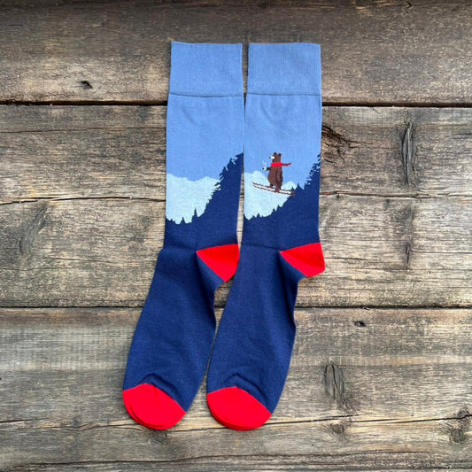 Skiing Bear Socks