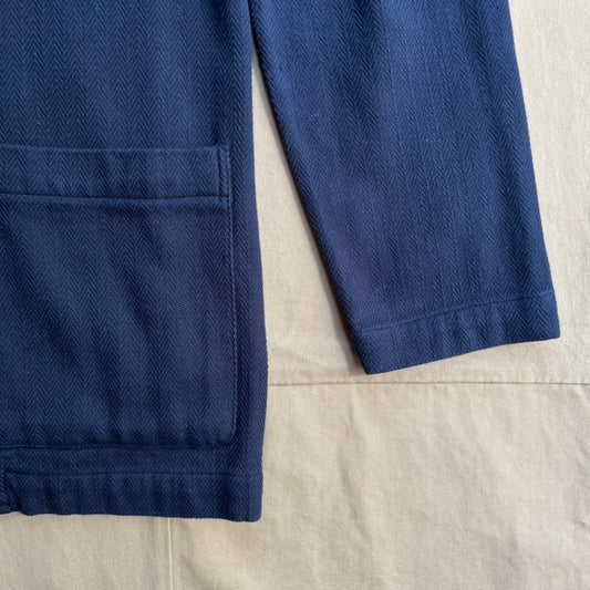 Herringbone Twill Weave 3 Button Soft Jacket, Navy