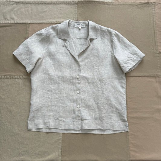 Maddie Camp Shirt in Linen, Flax