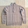 Cable Knit 1/4 Zip Sweater, Taupe