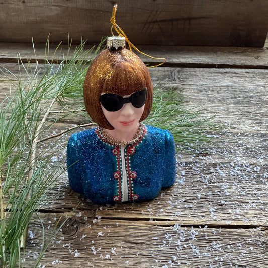 Anna Wintour Glass Ornament