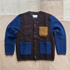Cardigan Wool Fleece, Brown/Indigo