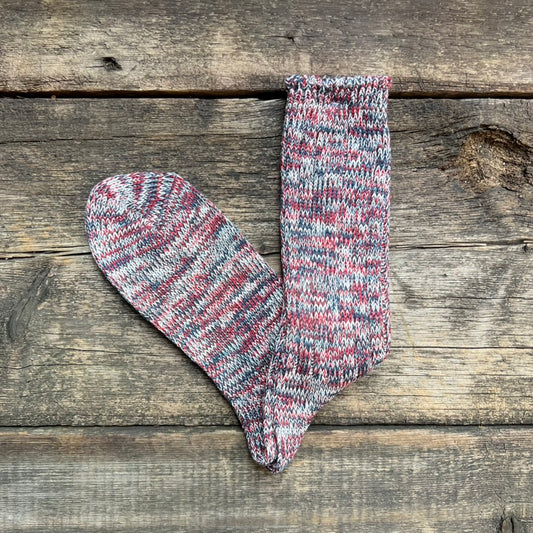 5 Color Mix Crew Sock, Red