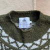 Fair Isle Yoke Crewneck Sweater, Scots Pine/Silver