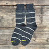 Pinstripe British Wool Socks, Charcoal