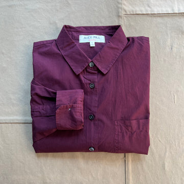 Jo Shirt in Cotton Poplin, Plum