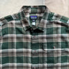 Men's Long Sleeve Lightweight Fjord Flannel Shirt, Cozy Cabin Treeline Green