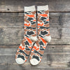 Pile Camo Crew Socks, Beige/Orange