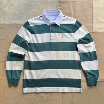 Cotton Striped Rugby Shirt, Green Multi