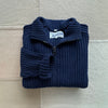 Ribbed Knit Track Jacket, Navy