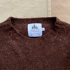 Donegal Wool Crewneck Sweater, Brown Speckled