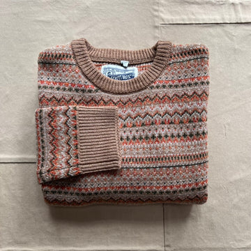 Fairisle Crewneck Sweater, Camel