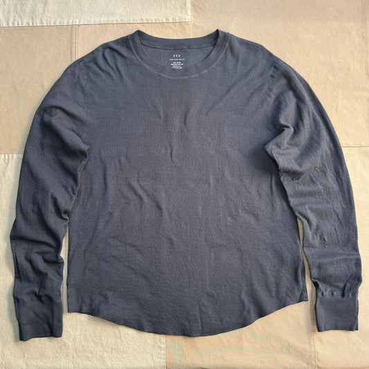 Long Sleeve Pointelle Crew Tee, Slate