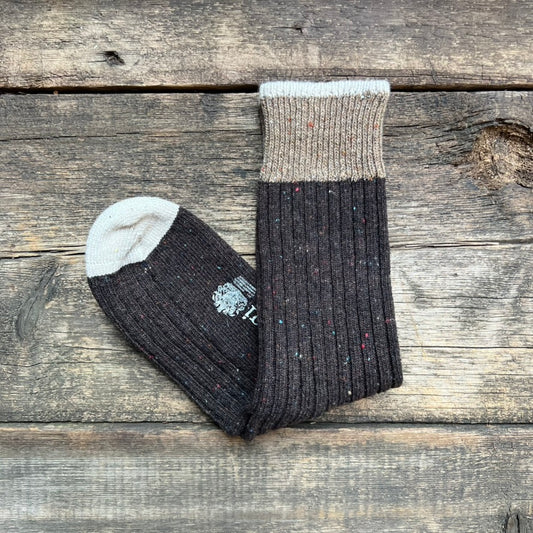 Tip, Heel, & Toe, Donegal Wool Socks, Brown