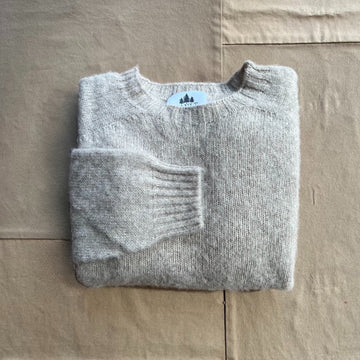 Brushed Wool Crew Sweater, Vellum