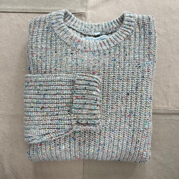 Donegal Crewneck Sweater, Confetti Tan