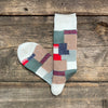 Patchwork Crew Socks, Off White