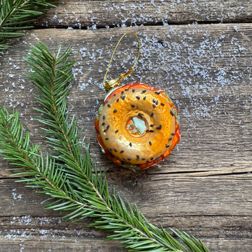 Bagel with Lox Glass Ornament