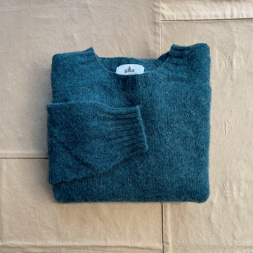 Brushed Wool Crew Sweater, Tempest