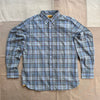 Winter Madras Weave Cotton Shirt, Blue White Olive Check