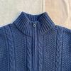 Cable Knit 1/4 Zip Sweater, Navy