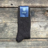 Plain Rib Donegal Wool Socks, Chocolate