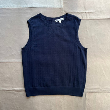 Odette Sweater Tank in Cotton Cashmere, Navy