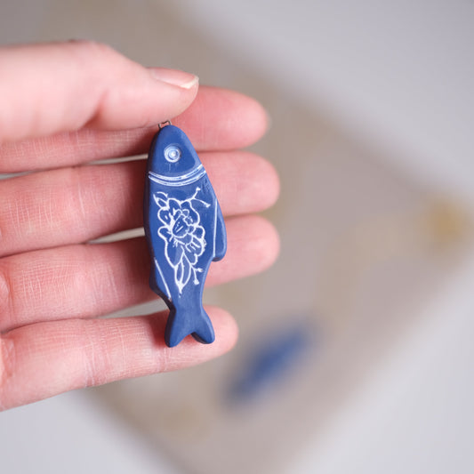 Procelain Sardine Fish Necklace