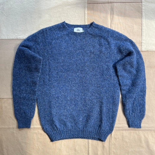 Brushed Wool Crew Sweater, Denim