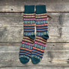 Faire Isle Wool/Cotton Socks, Forest