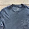 Long Sleeve Recycled Cotton Pocket Tee, Navy