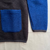 Cardigan Wool Fleece, Brown/Indigo