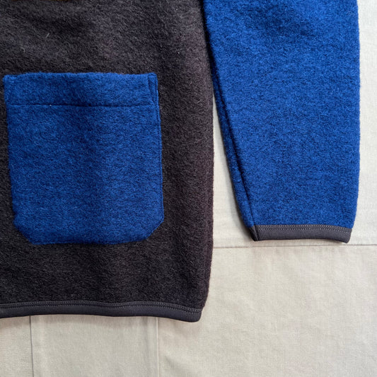 Cardigan Wool Fleece, Brown/Indigo