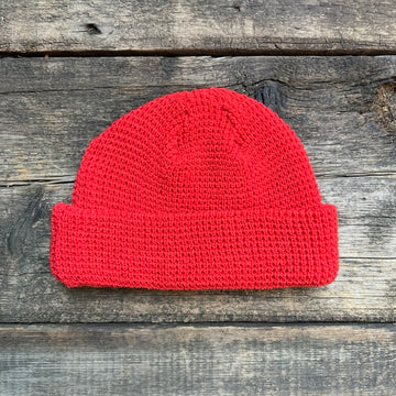 Waffle Watch Cap, Red