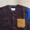 Cardigan Wool Fleece, Brown/Indigo