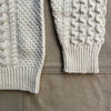 Recycled Wool-Blend Cable Knit Crewneck Sweater, NAT