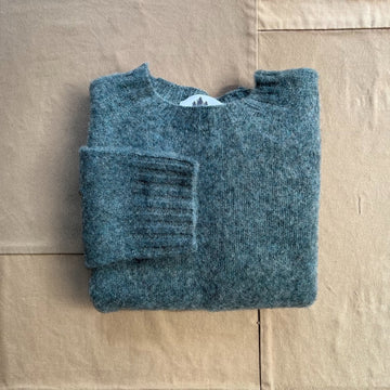 Women's Brushed Shaggy Crew Sweater, Verdigris