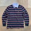 Cotton Striped Rugby Shirt, Navy Multi